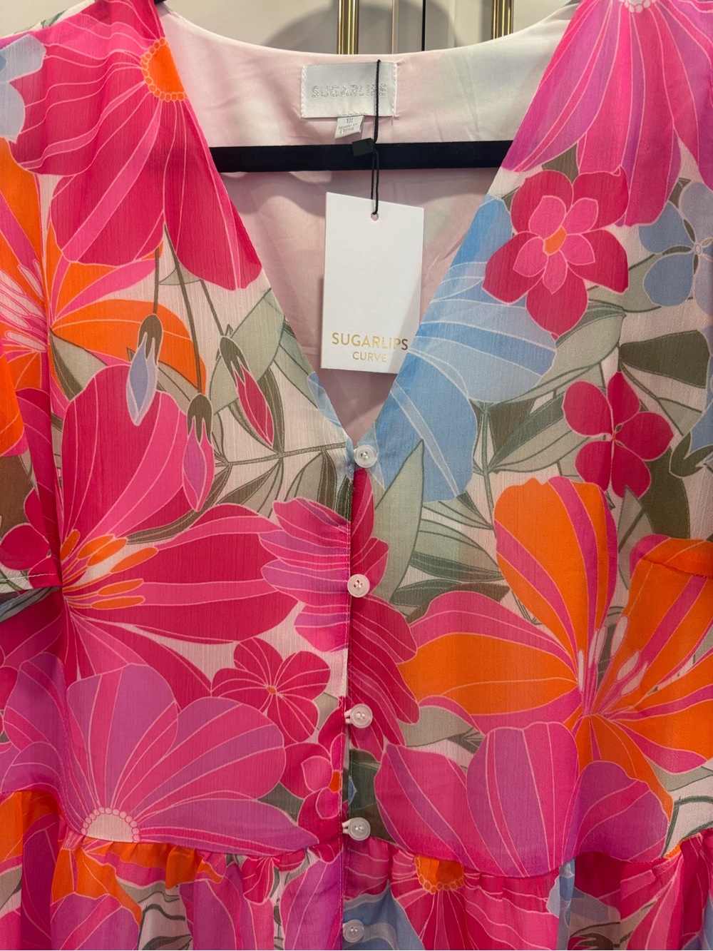 Sugarlips Pink Calista Floral Maxi Dress - Picture 3 of 6